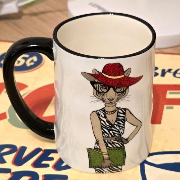 Signature large cup mug 17.5 oz fashion cat tiger new - Picture 1 of 4